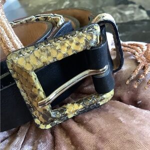 Vintage albatros genuine black nude watersnake skin belt size large